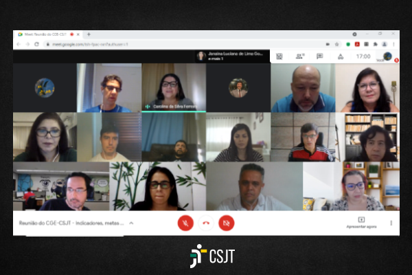 Print da tela da reunião com mosaico dos participantes
