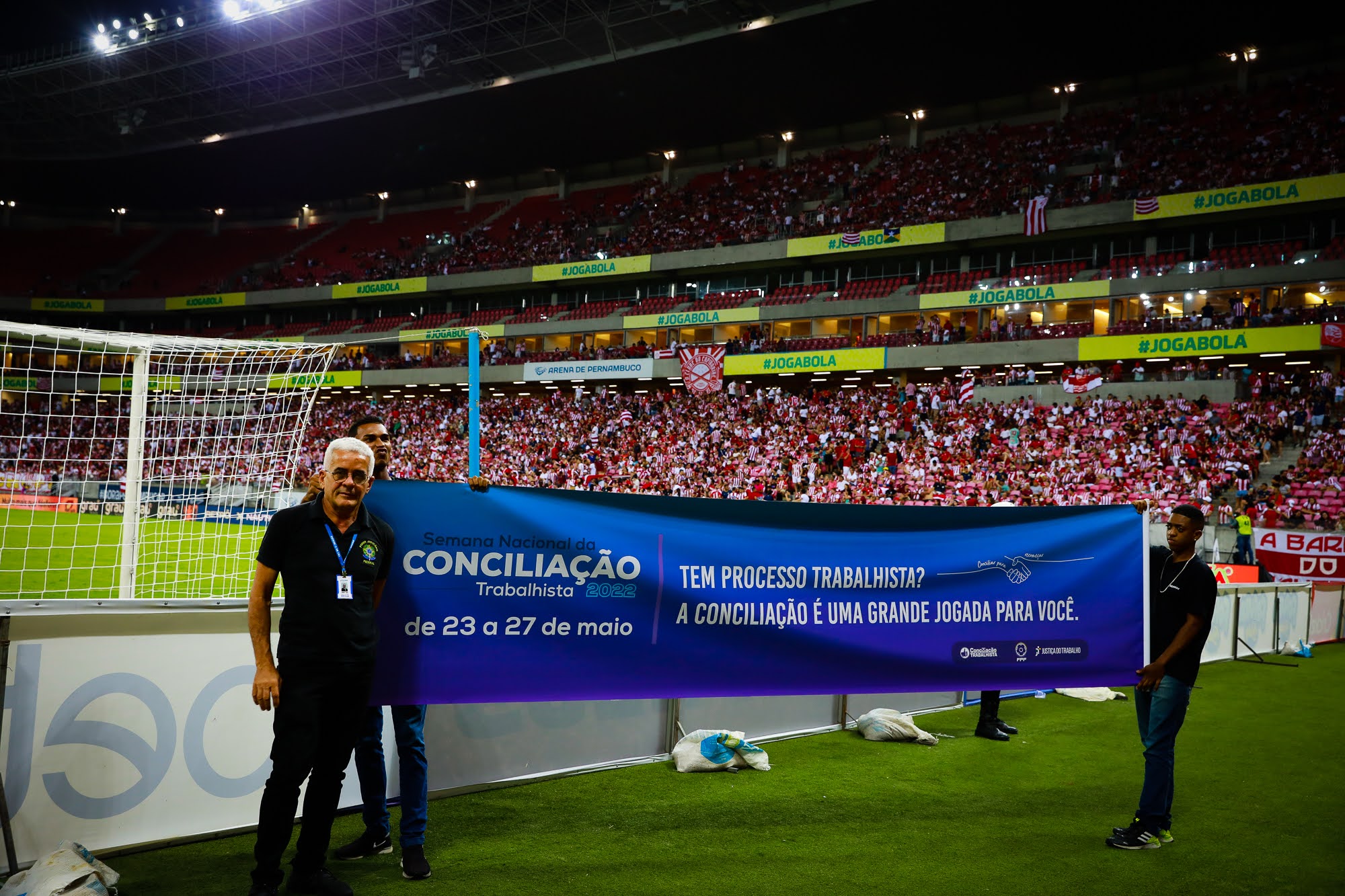 TRT-6 divulga Semana Nacional da Conciliação Trabalhista durante final do Campeonato Pernambucano de Futebol