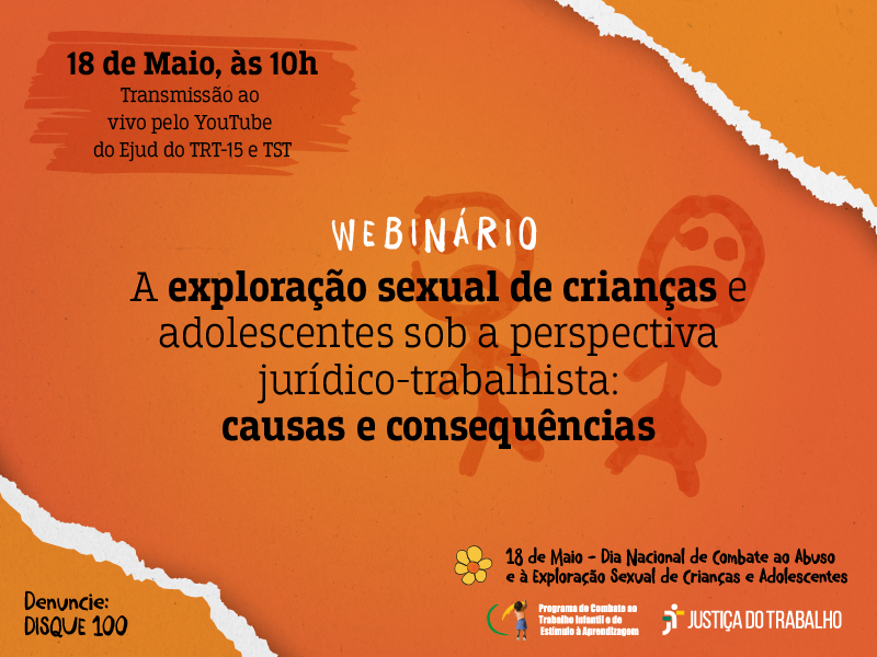 Webinário vai debater uma das piores formas de trabalho infantil: a exploração sexual