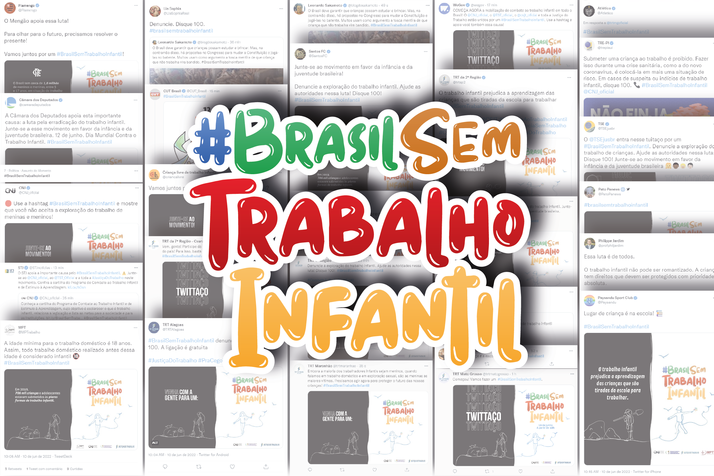 #BrasilSemTrabalhoInfantil esteve entre os assuntos mais comentados no Twitter