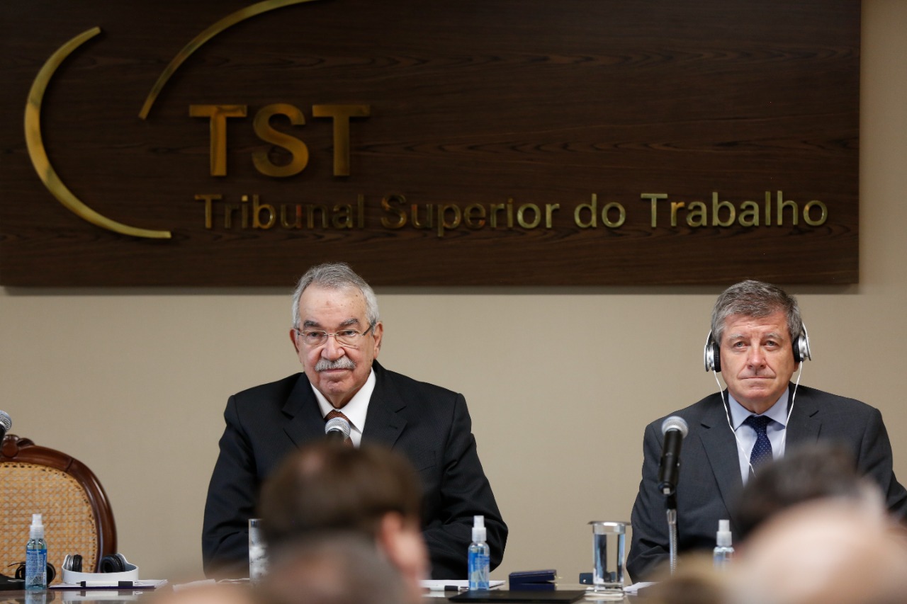 Ministro Emmanoel Pereira, presidente do TST e diretor da OIT, Guy Ryder