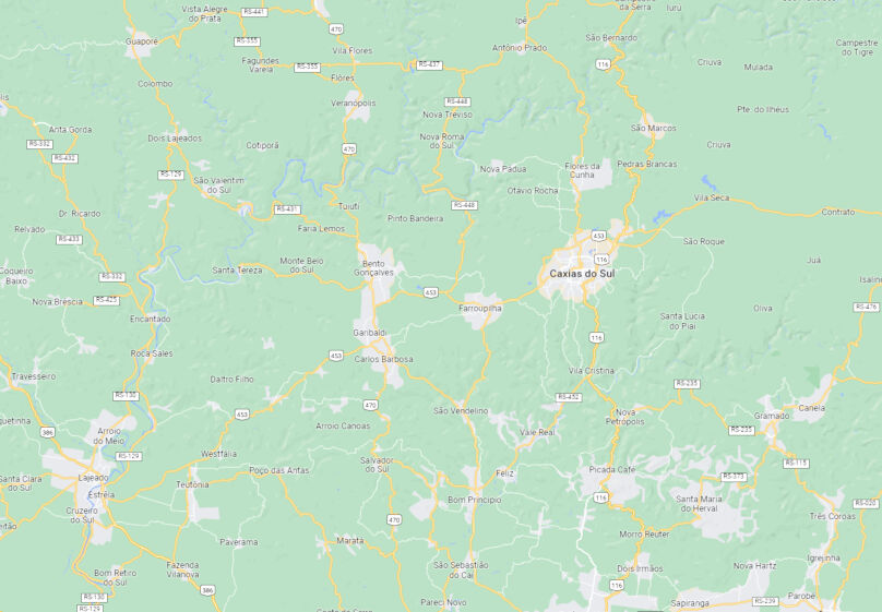 Imagem de um mapa captado pelo Google Maps