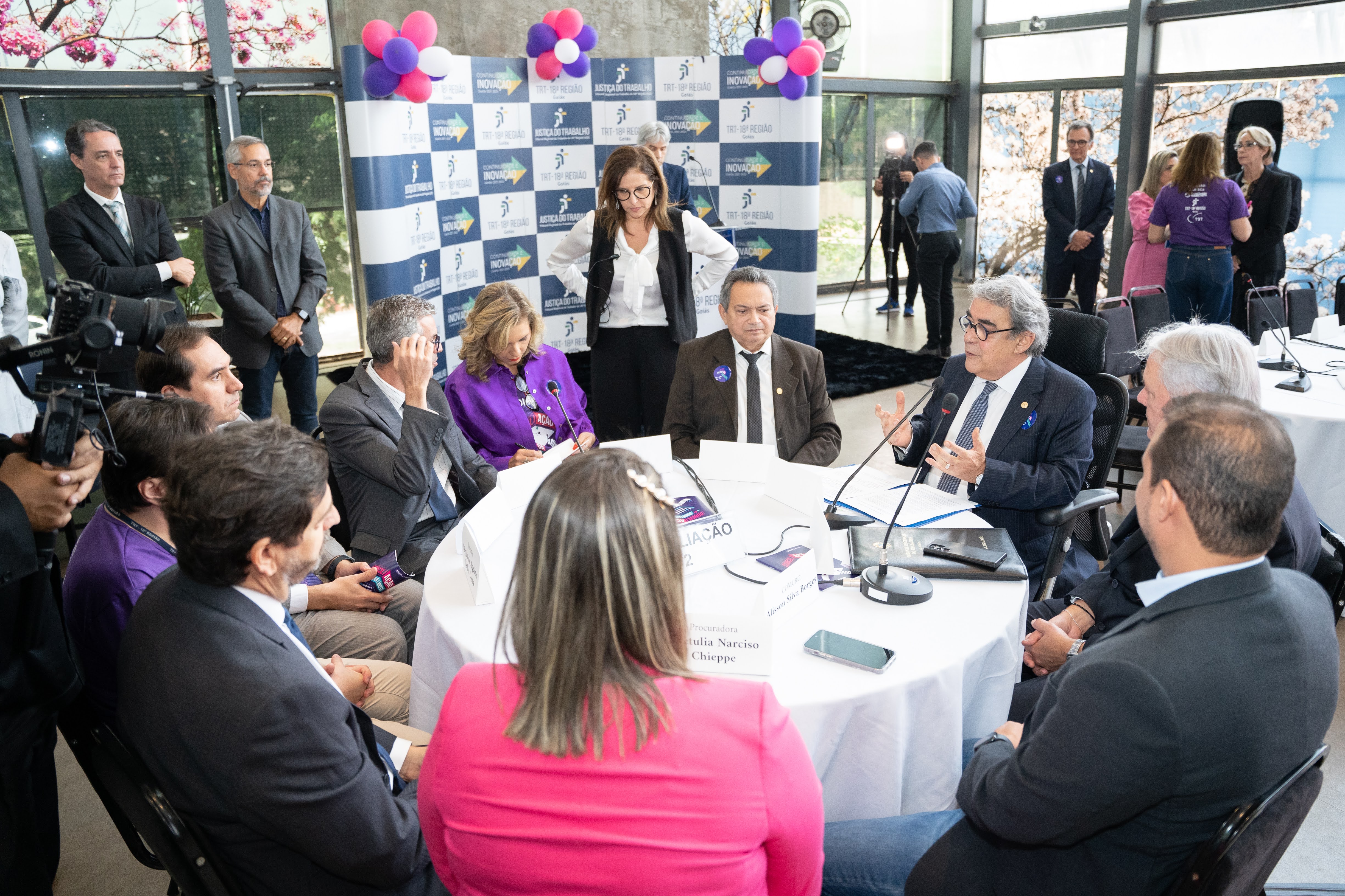 O ministro Aloysio Corrêa da Veiga homologou acordos durante a abertura da Semana da Conciliação Trabalhista 2023 no TRT-18 (GO). (Foto: Cássio Castiñeras -TRT-18)