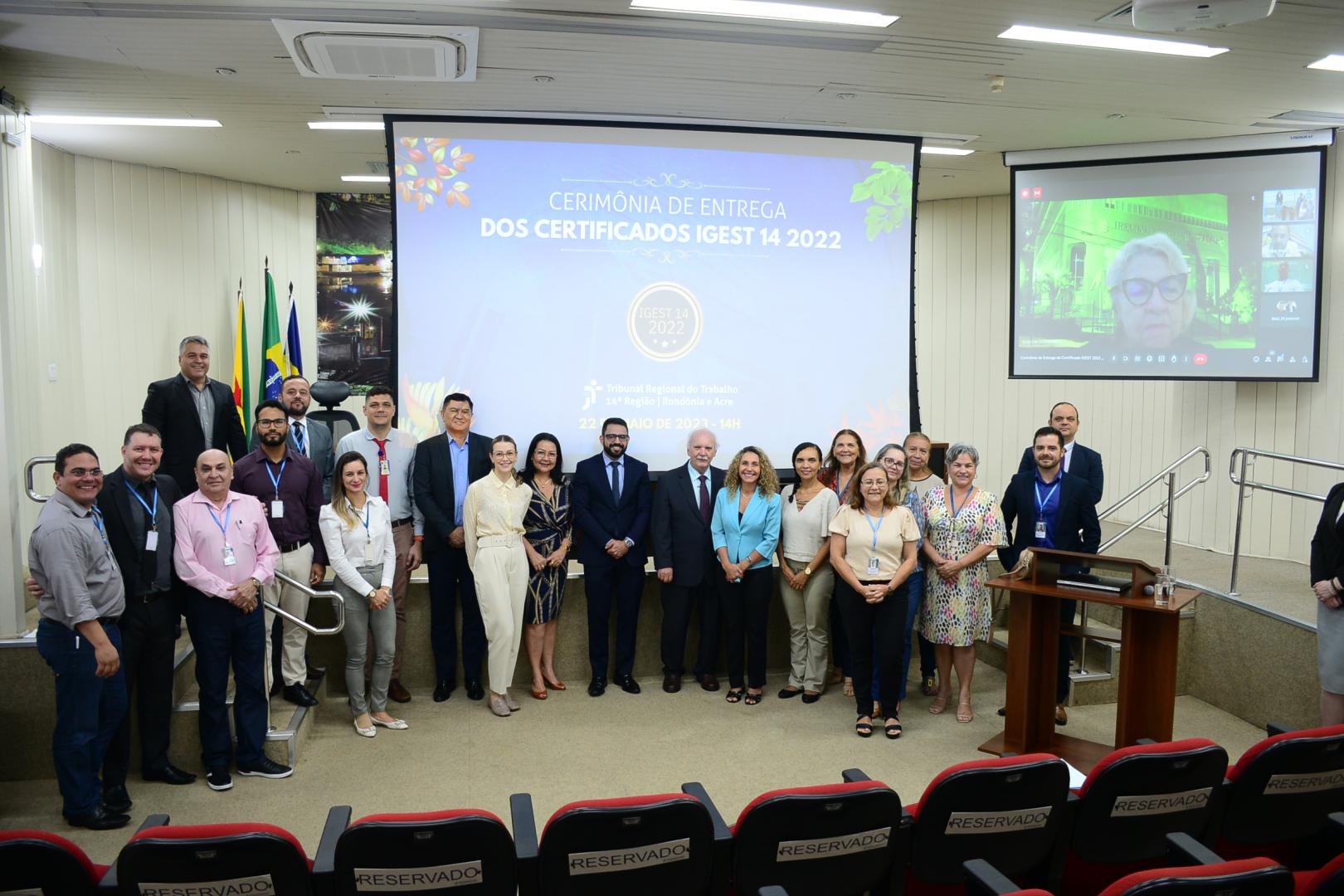 TRT da 14ª Região (RO-AC) entrega certificado às varas que figuraram entre as melhores do país em 2022