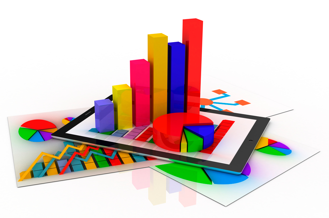 Na imagem, vários gráficos indicando aumento 