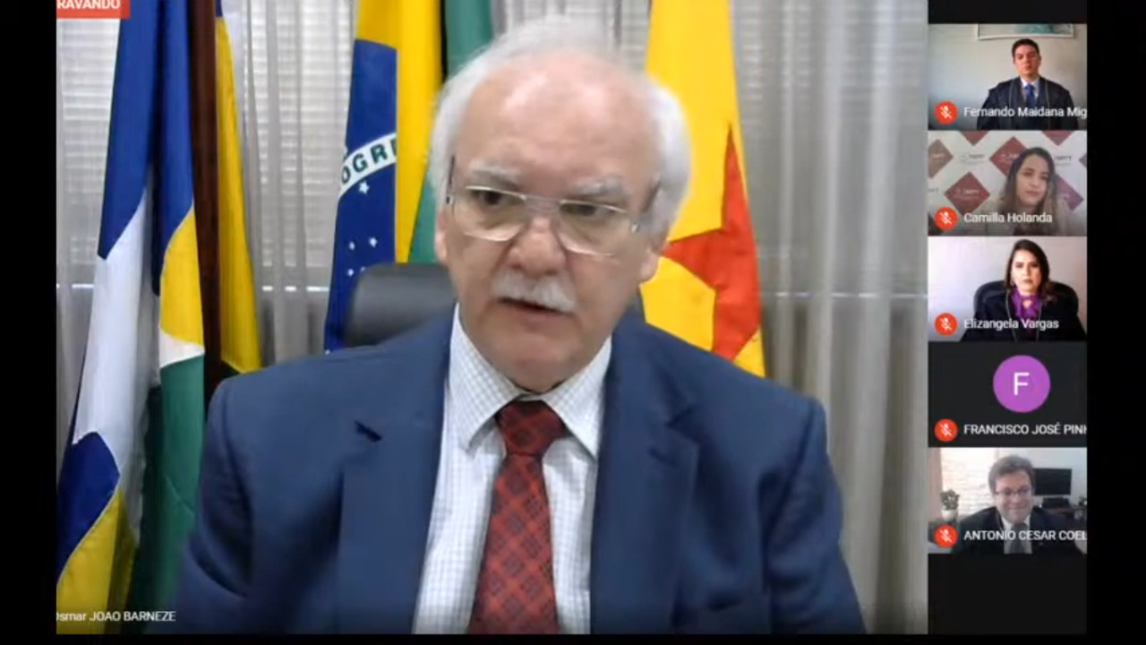 Captura de tela da posse dos juízes no TRT da 14ª Região