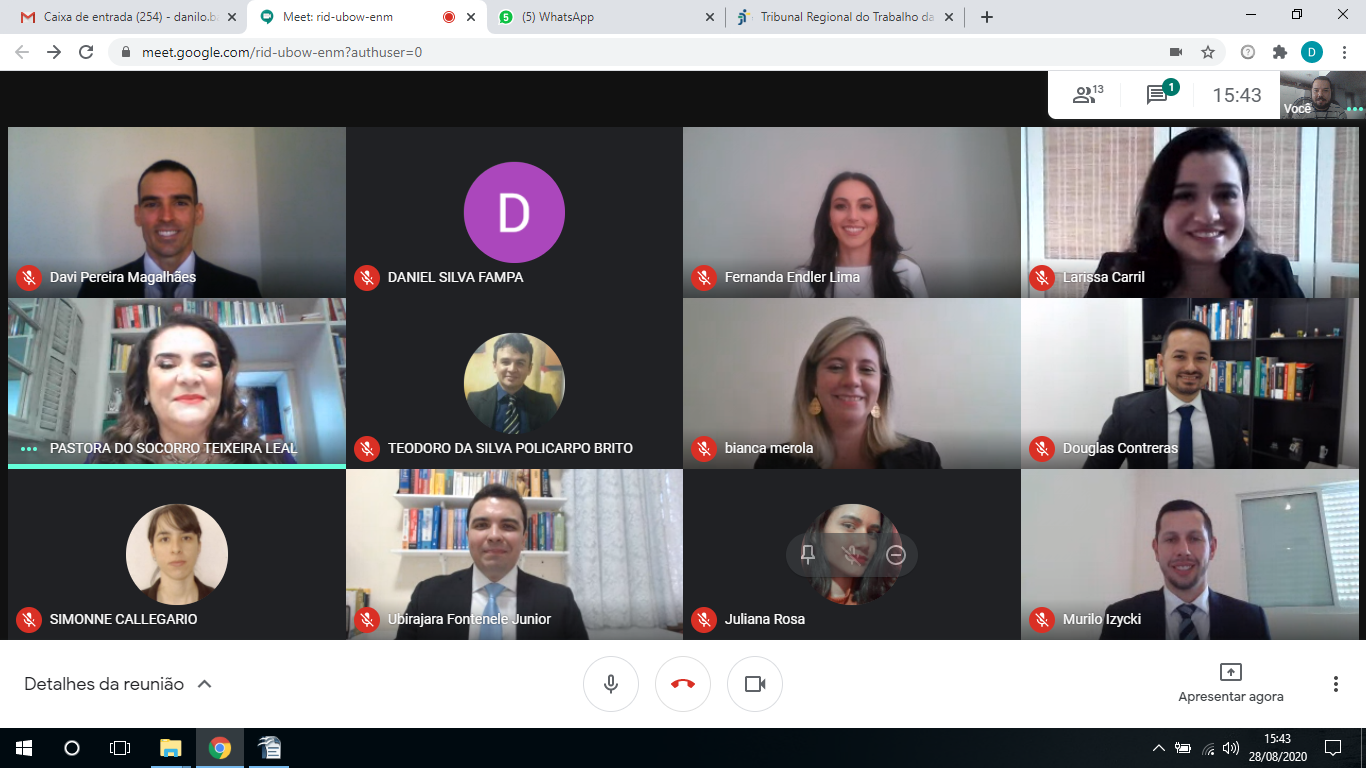 Captura de tela da posse dos juízes no TRT da 8ª Região