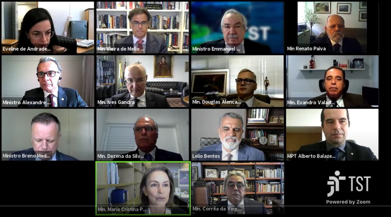 Imagem da sessão telepresencial de abertura do Ano Judiciário de 2021