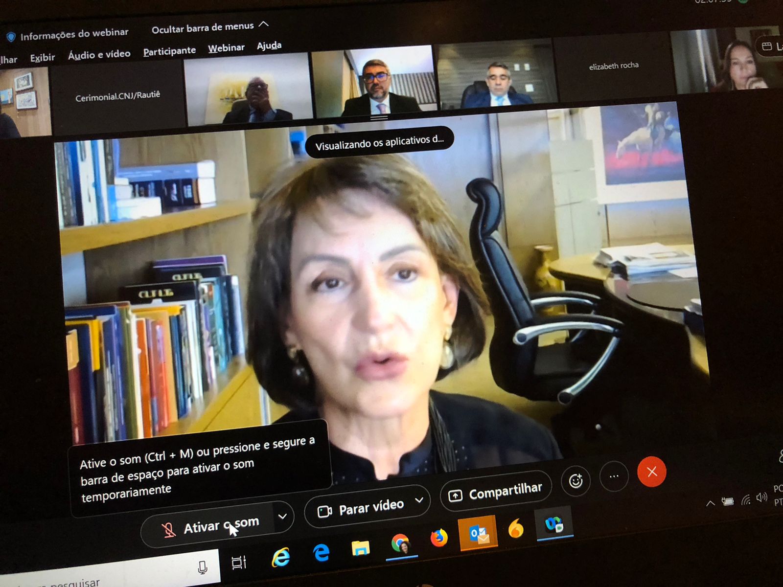 Ministra Maria Cristina participa, por videoconferência, do evento 