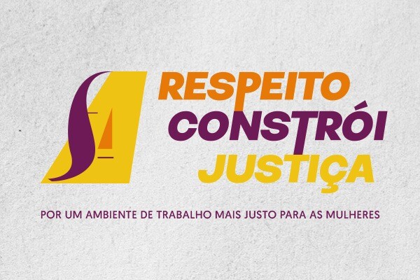 Legenda: RESPEITO na cor laranja; CONSTRÓI na cor roxa e JUSTIÇA na cor amarela. 