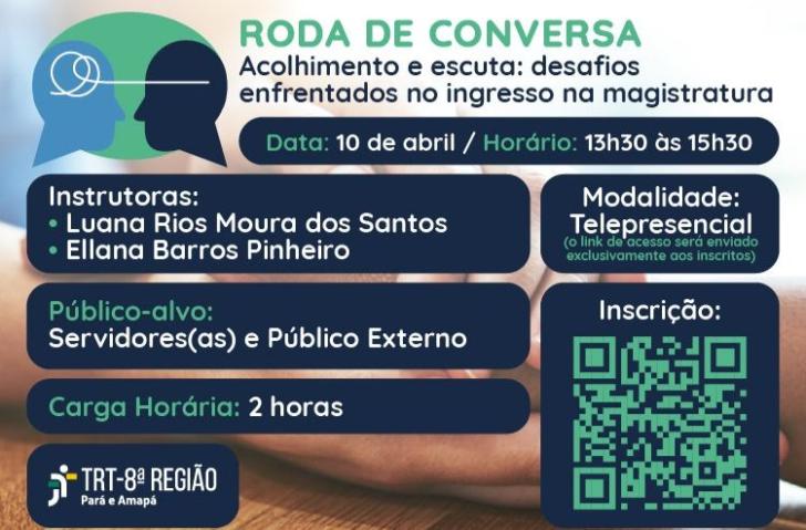 Arte gráfica contendo as informações da Roda de Conversa com a temática 