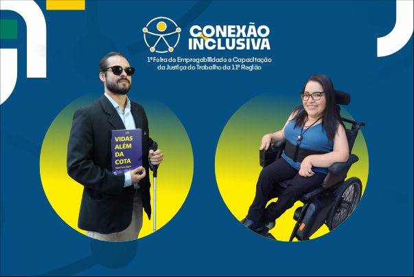 A foto mostra duas pessoas. À esquerda, uma pessoa de pé segura o livro