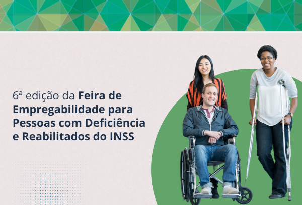 Imagem com 3 pessoas, sendo 2 mulheres e 1 homem, ele está em uma cadeira de rodas; uma delas está de muleta e a outra apoiando a cadeira.