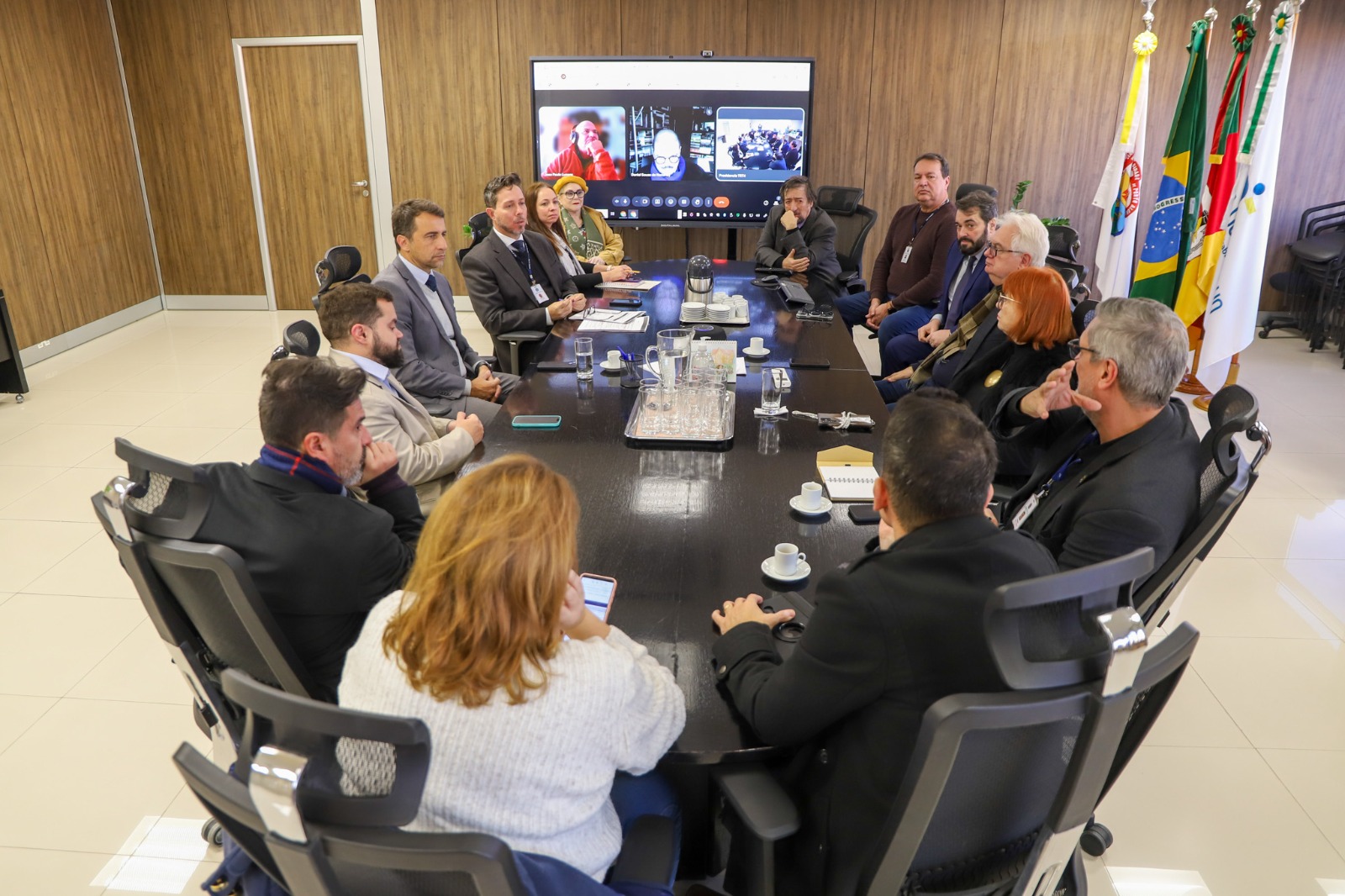 Reunião do Gabinete de Crise Climática do TRT-RS.