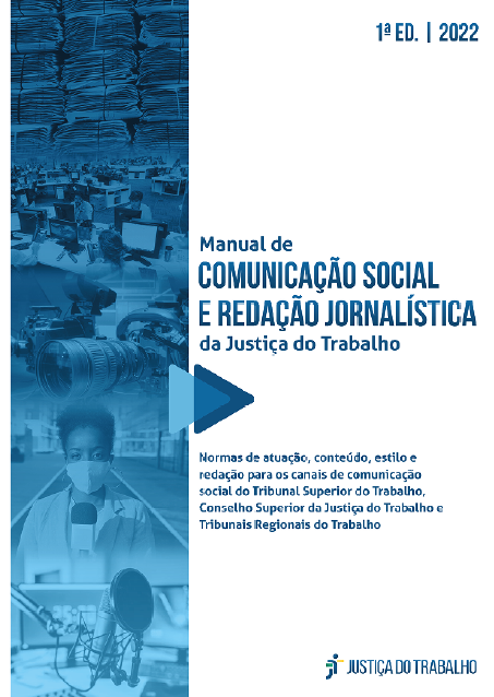 capa do Manual de Comunicação Social e Redação Jornalística da Justiça do Trabalho.