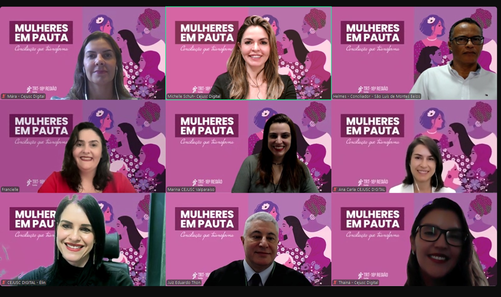 Audiência do Cejusc Digital com a participação do juiz Eduardo Thon.