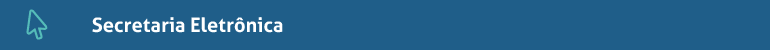 Banner com fundo azul Royal - ícone de cursor em Azul Marinho - Secretaria Eletrônica em Branco