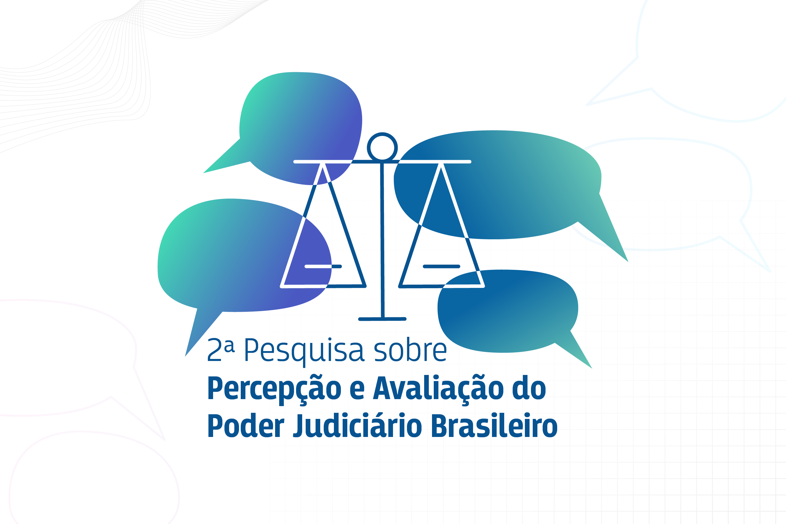 Pesquisa sobre avaliação do Poder Judiciário pode ser respondida até 14 de novembro - CSJT2 1 Ilustração de divulgação da pesquisa. Ícone de balança centraliza na imagem com balões de conversa rodeando a balança.