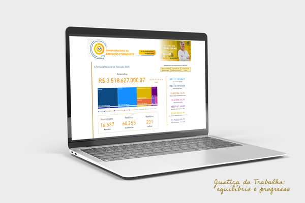 Foto da tela do computador com o painel no monitor.