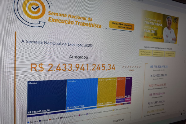 Foto da tela do computador com o painel no monitor.