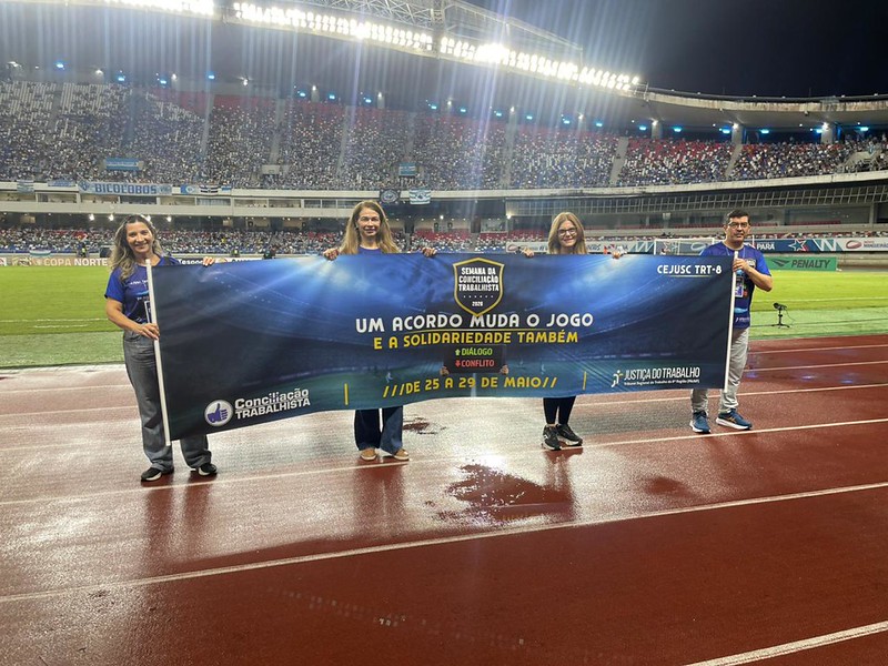 TRT-8 (PA/AP) leva campanha de conciliação e solidariedade ao Mangueirão durante jogo do Paysandu