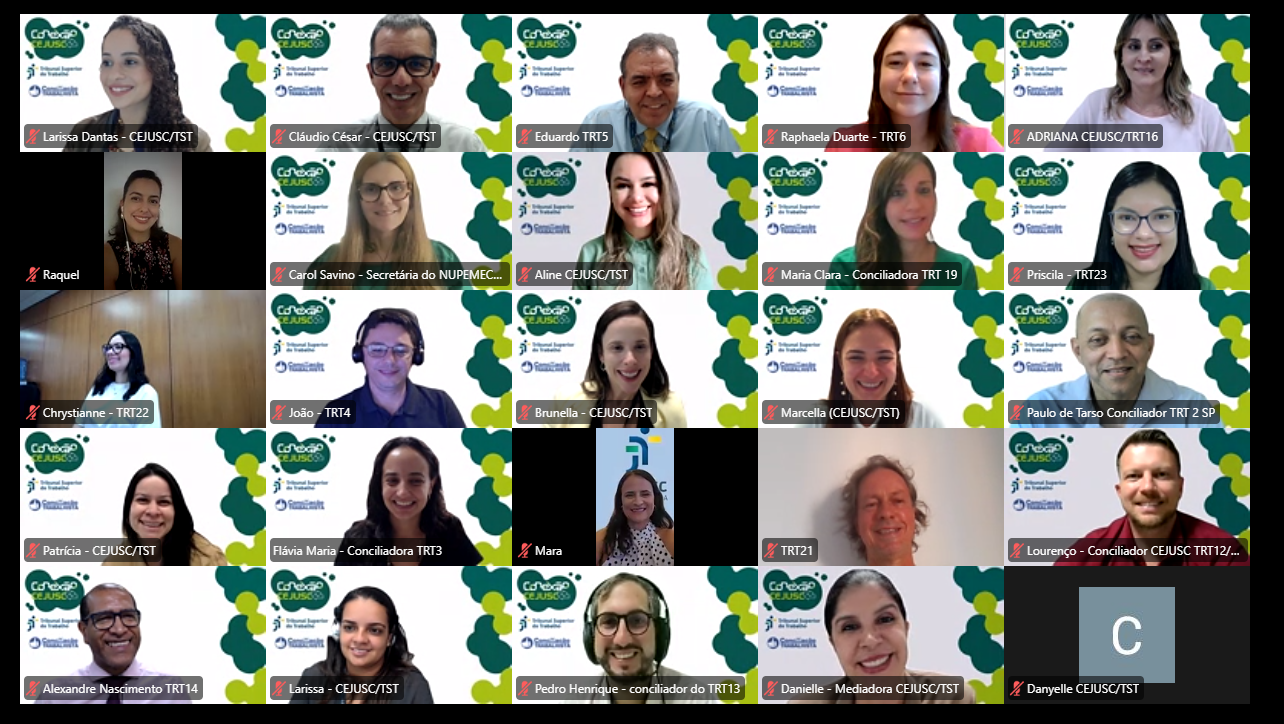 Conexão Cejusc reúne conciliadores dos TRTs e viabiliza 150 acordos em uma semana