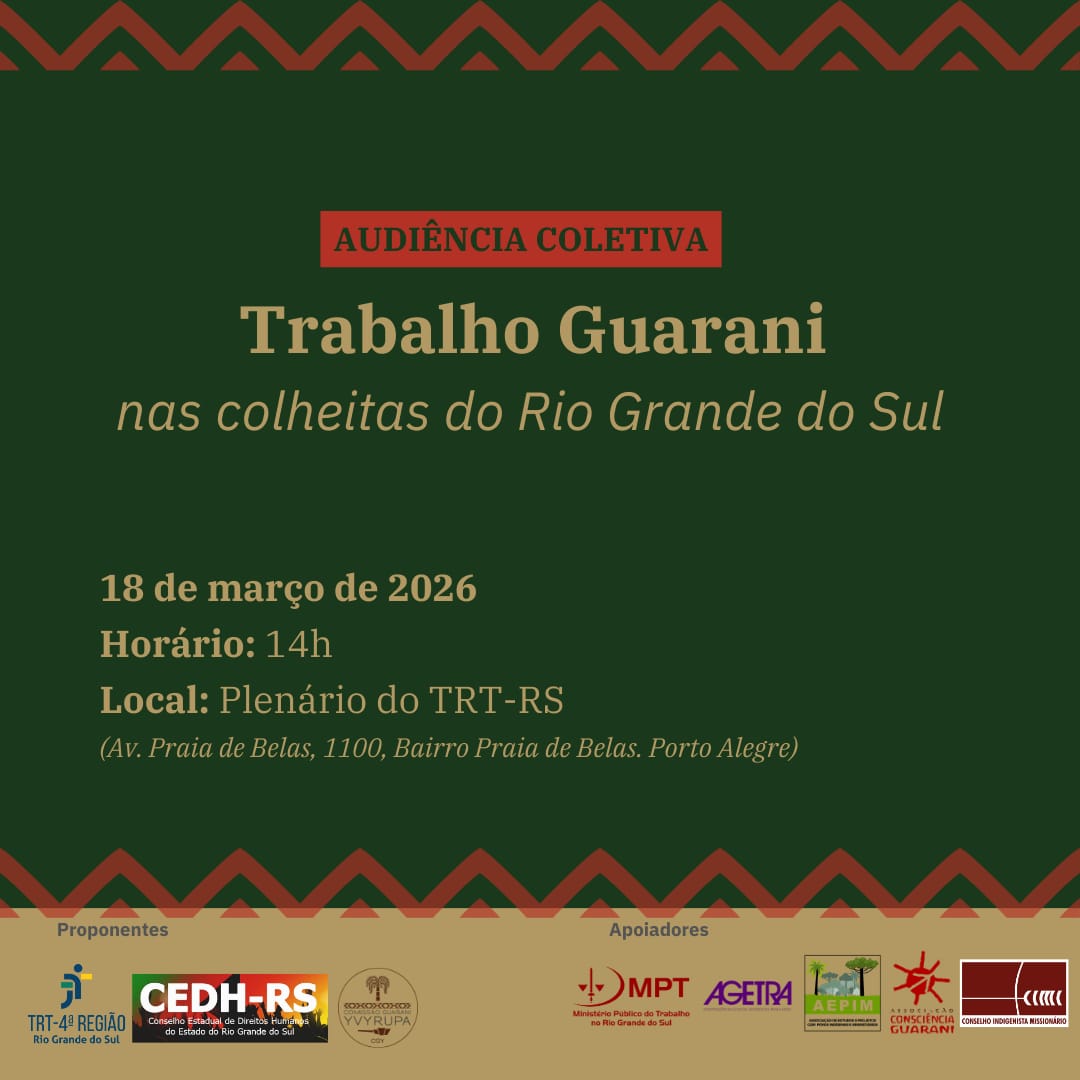 TRT-RS promove audiência coletiva sobre trabalho de indígenas Guarani nas colheitas no Estado
