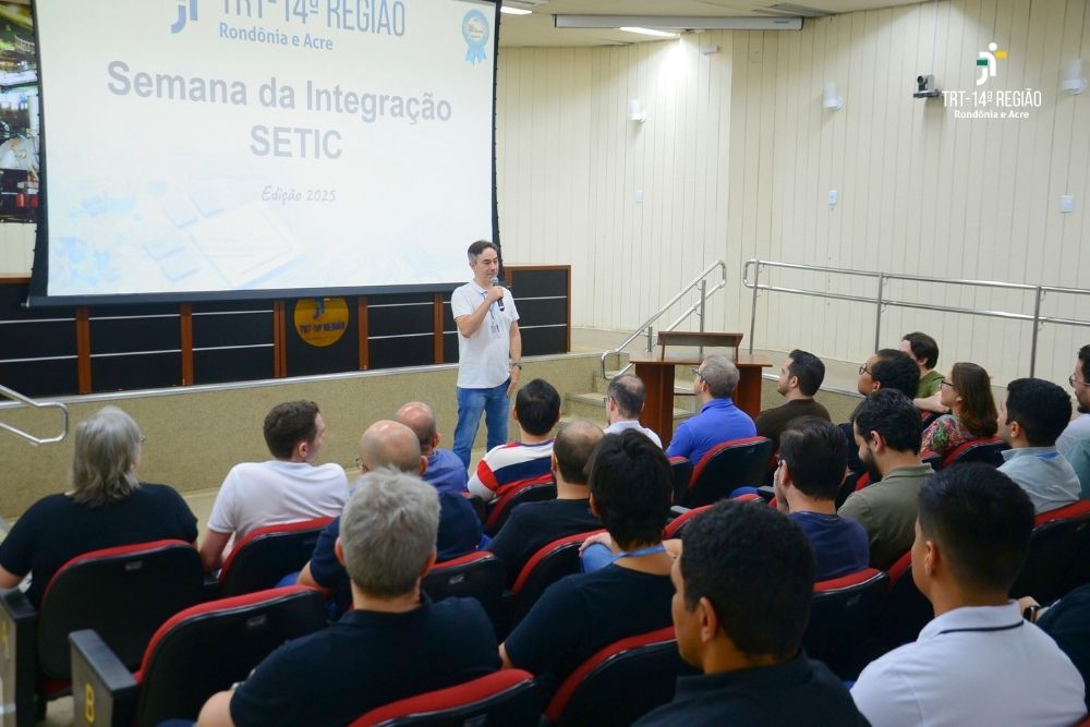 TRT-14 realiza a 3ª Semana de Integração da SETIC com foco em inovação e uso de inteligência artificial no processo de governança e cultura organizacional.