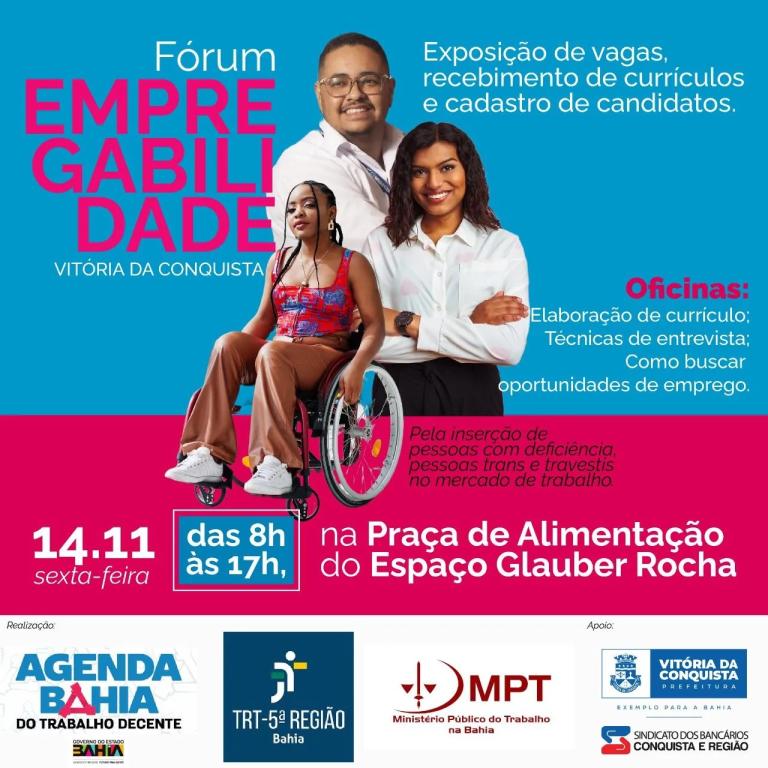 Fórum de Empregabilidade promove inclusão no mercado de trabalho em Vitória da Conquista