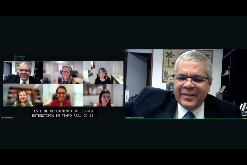 print da tela do ministro na sala virtual