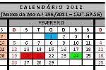 Aprovado calendário oficial do CSJT para 2012