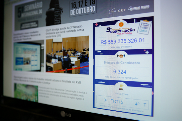 Conciliômetro reúne resultados prévios da 5ª Semana Nacional de Conciliação Trabalhista